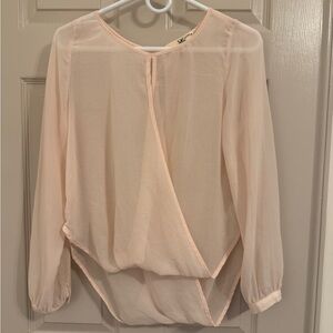 Ya Los Angeles Asymmetrical Wrap Blouse in Orange